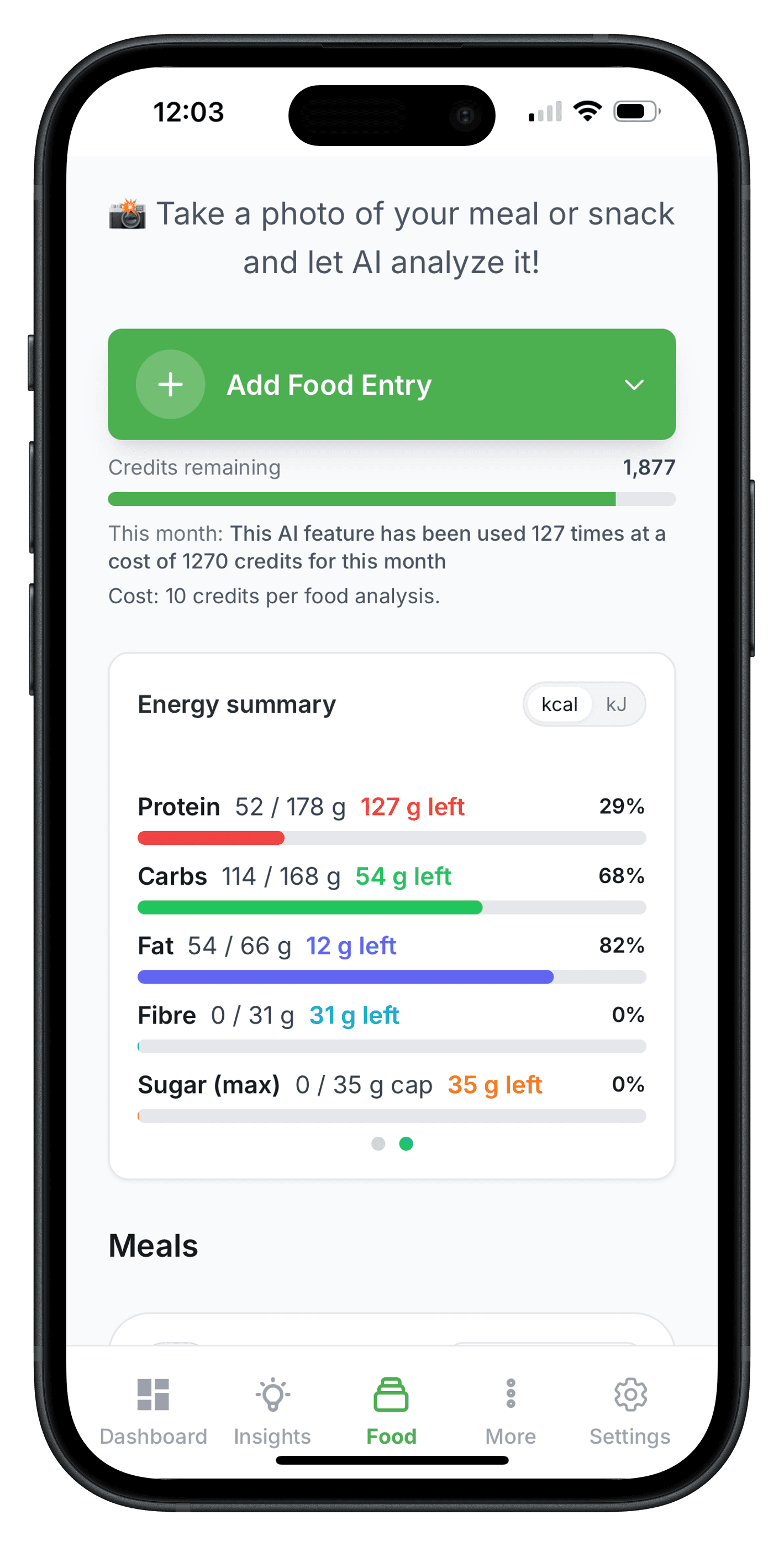 Macro summary view on a phone