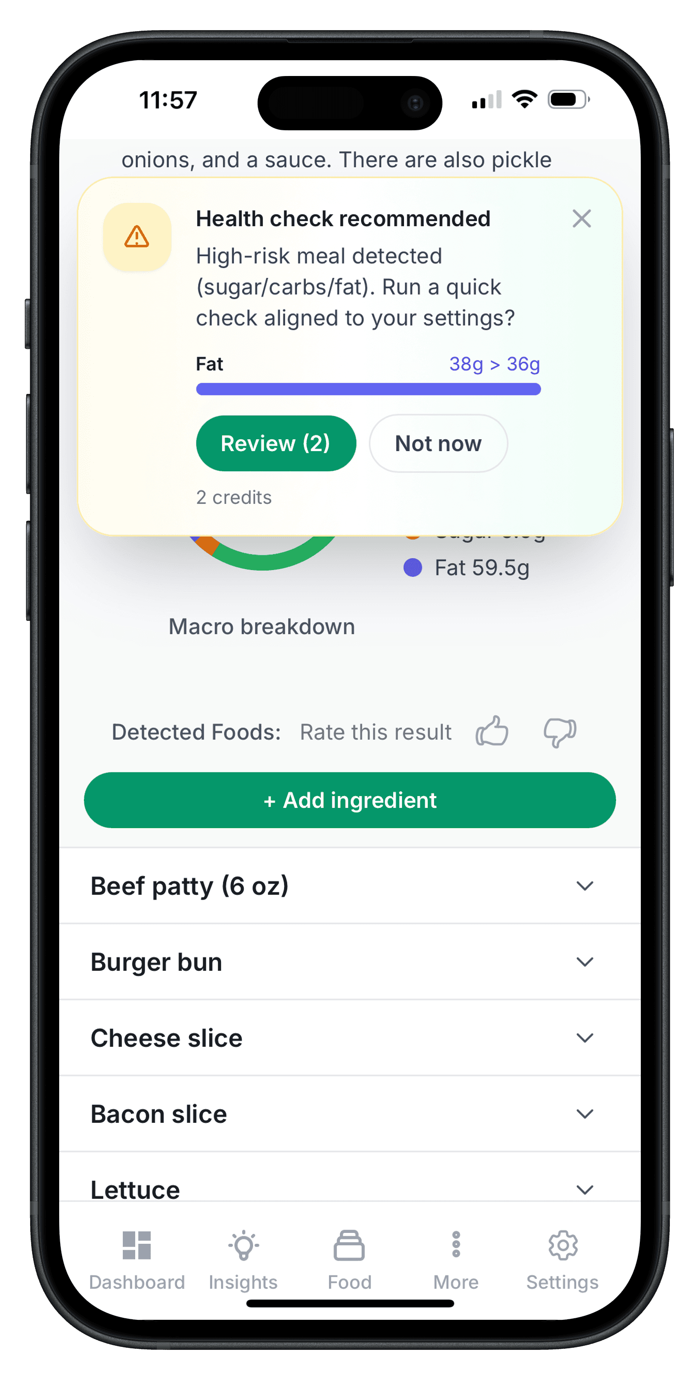 Nutrition context and health warning